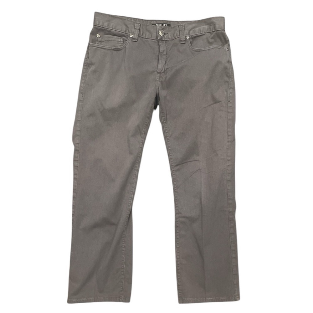 FIDELITY W34/28” mushroom gray Havana twill straight leg khakis